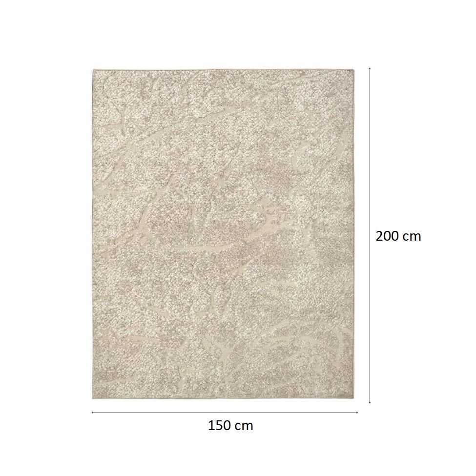 Tapete Glamour Diamante Retangular Bouclé (150x200) Bege