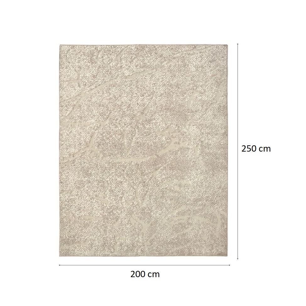 Tapete Glamour Diamante Retangular Bouclé (200x250) Bege