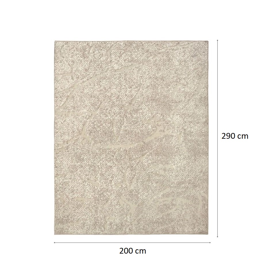 Tapete Glamour Diamante Retangular Bouclé (200x290) Bege