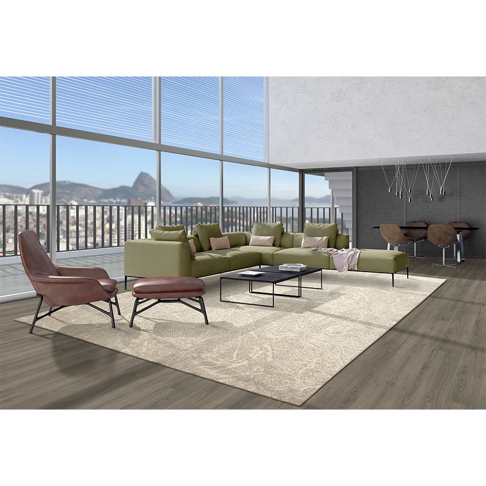 Tapete Glamour Diamante Retangular Bouclé (300x400) Bege