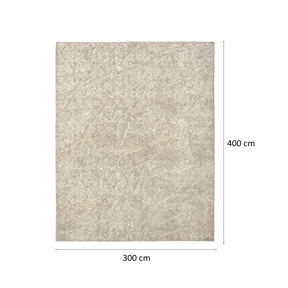 Tapete Glamour Diamante Retangular Bouclé (300x400) Bege