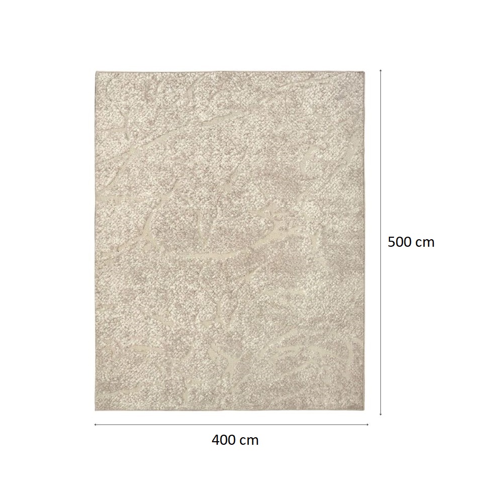 Tapete Glamour Diamante Retangular Bouclé (400x500) Bege