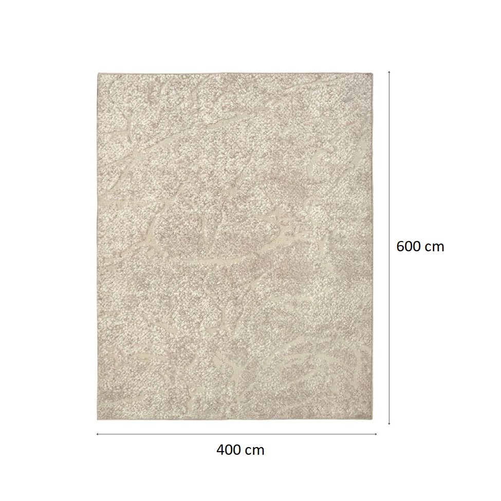 Tapete Glamour Diamante Retangular Bouclé (400x600) Bege