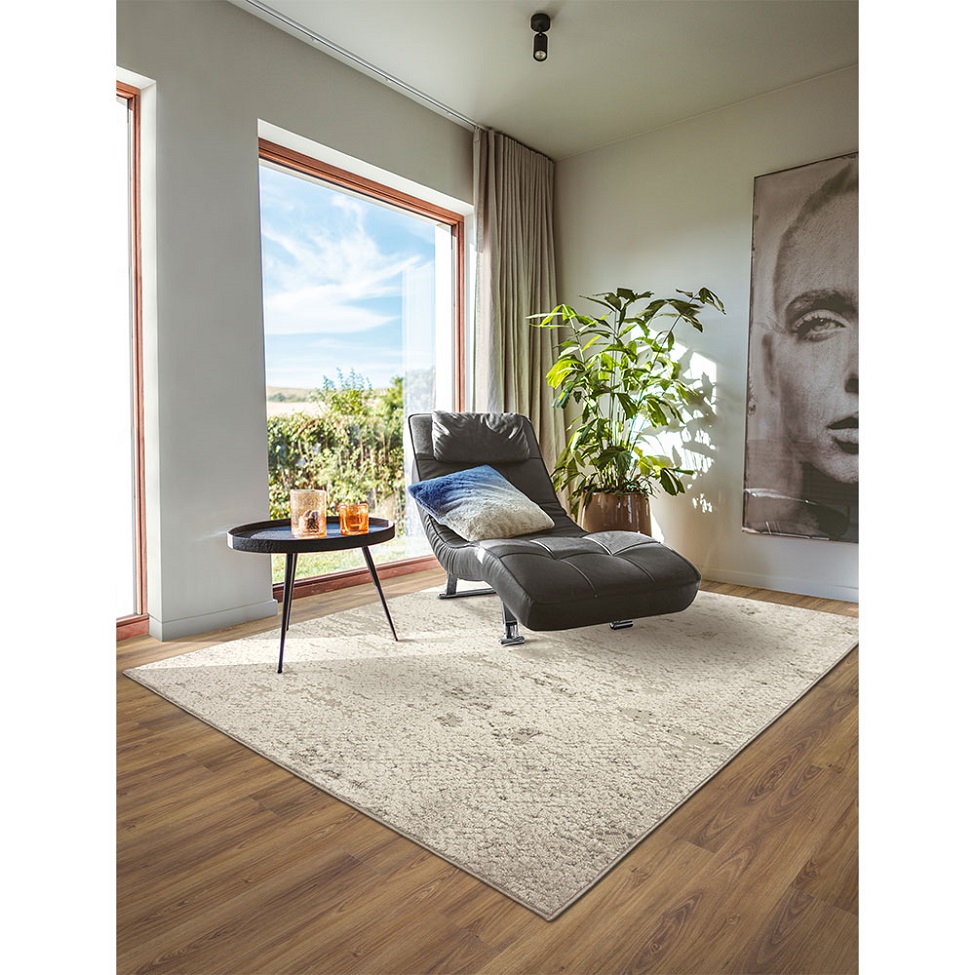 Tapete Glamour Inox Retangular Bouclé (150x200) Bege
