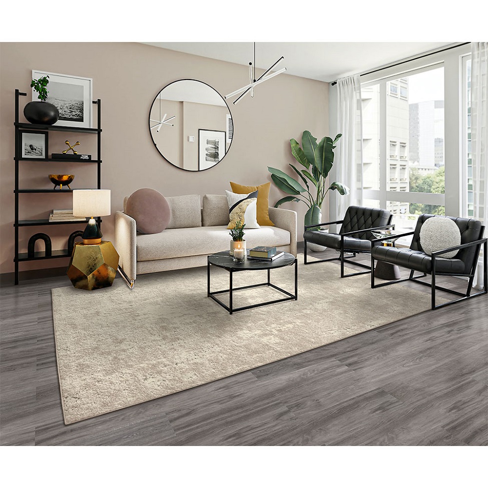 Tapete Glamour Inox Retangular Bouclé (200x290) Bege