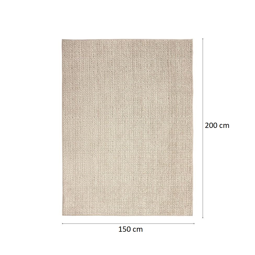 Tapete Glamour Prata Retangular Bouclé (150x200) Bege