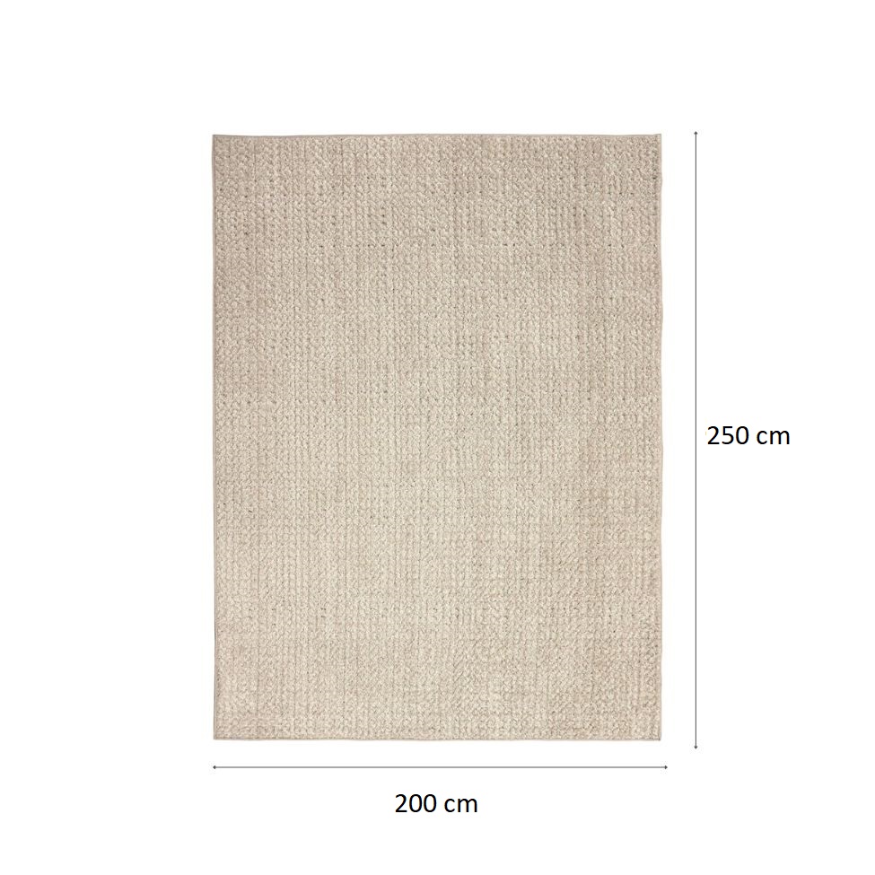 Tapete Glamour Prata Retangular Bouclé (200x250) Bege