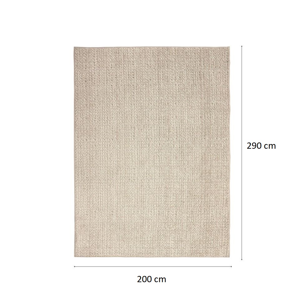 Tapete Glamour Prata Retangular Bouclé (200x290) Bege