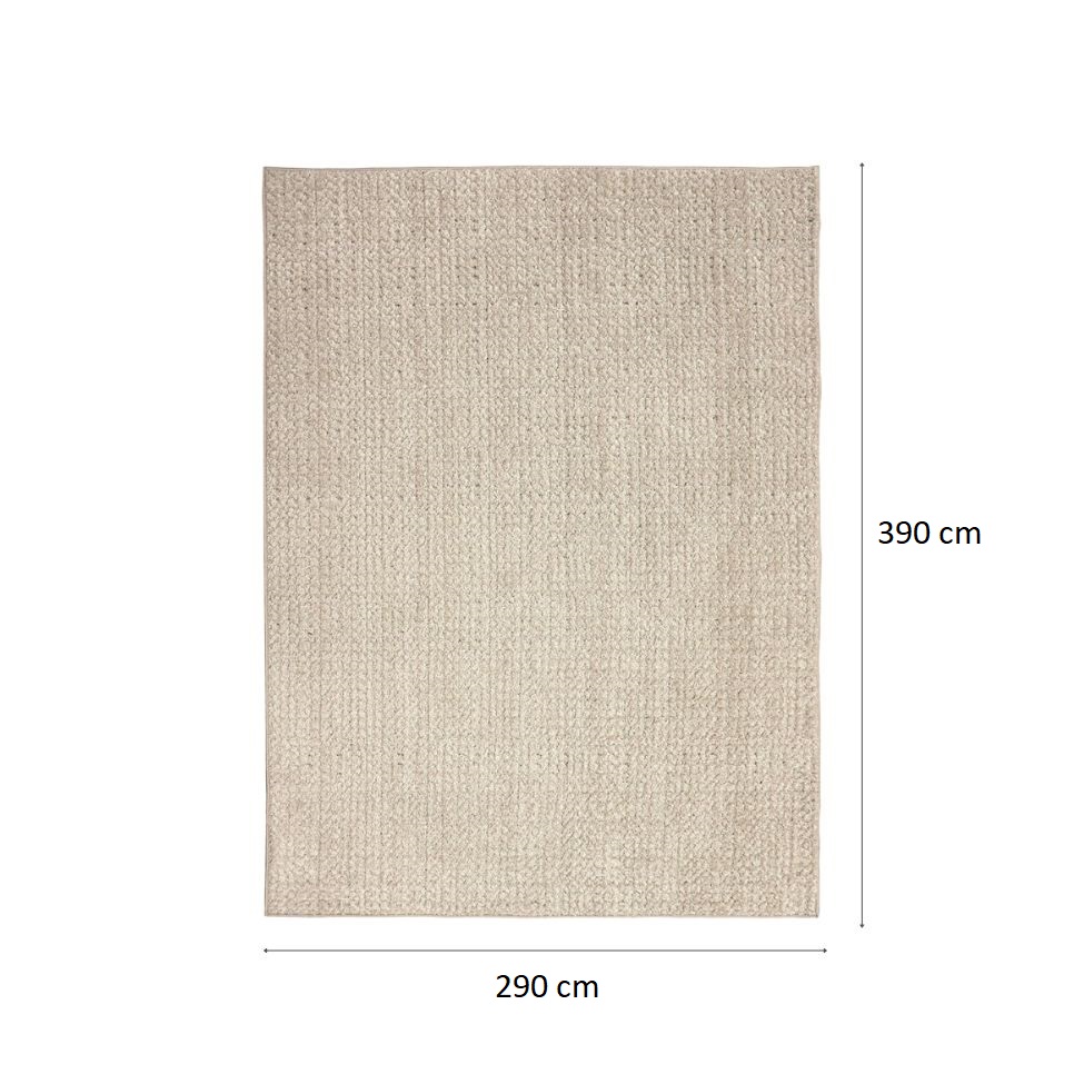 Tapete Glamour Prata Retangular Bouclé (290x390) Bege