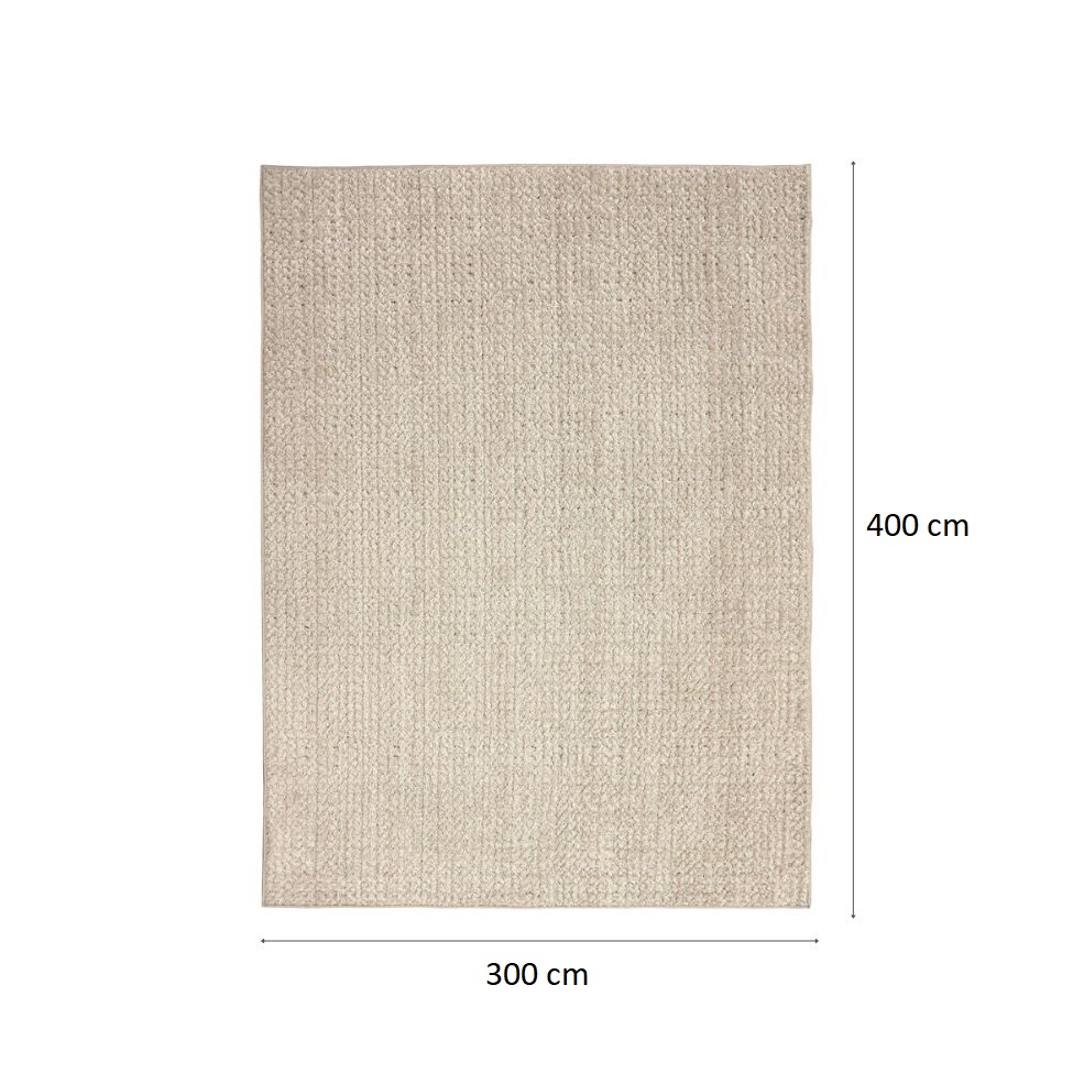 Tapete Glamour Prata Retangular Bouclé (300x400) Bege