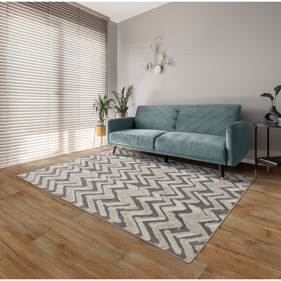 Tapete Glamour Retangular Bouclé (150x200) Cinza