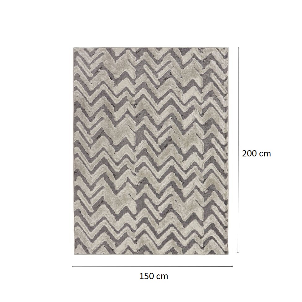 Tapete Glamour Retangular Bouclé (150x200) Cinza