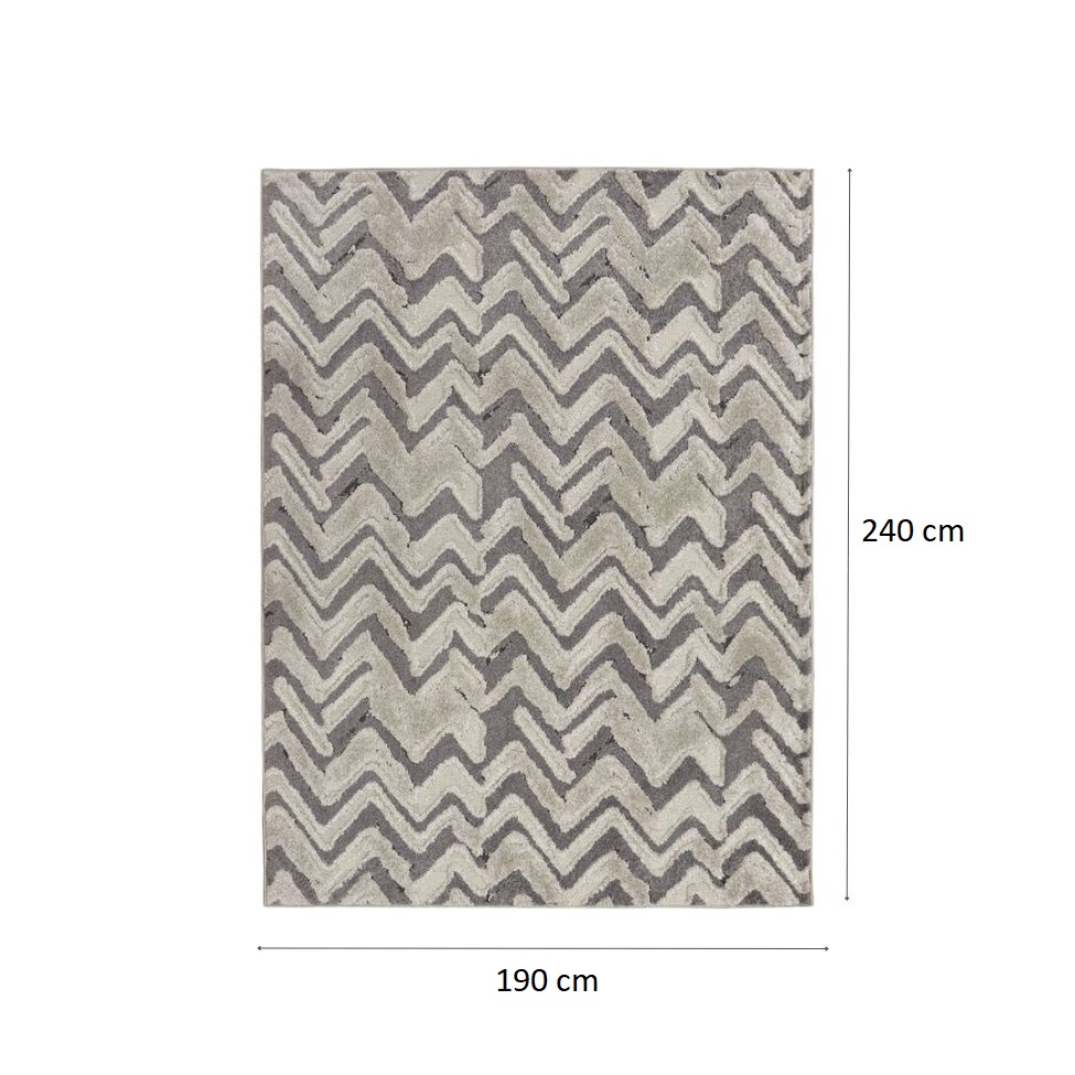 Tapete Glamour Retangular Bouclé (190x240) Cinza