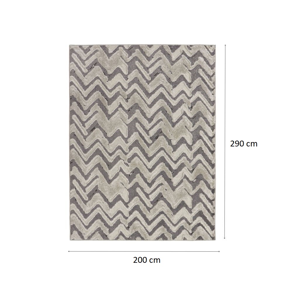 Tapete Glamour Retangular Bouclé (200x290) Cinza