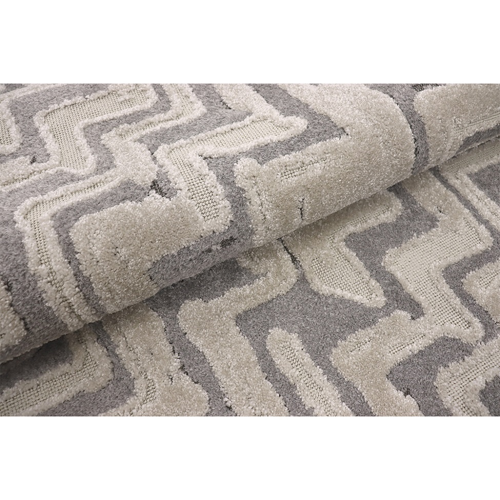 Tapete Glamour Retangular Bouclé (200x290) Cinza