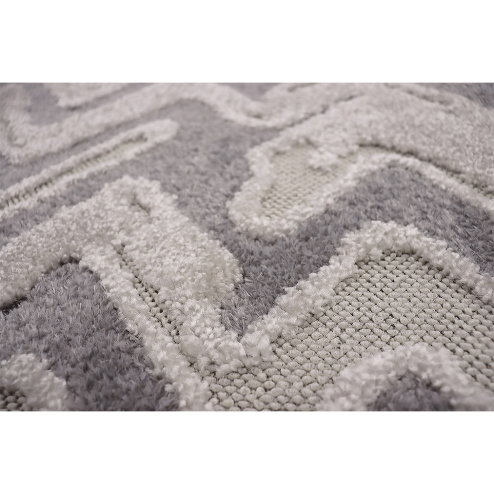 Tapete Glamour Retangular Bouclé (200x290) Cinza
