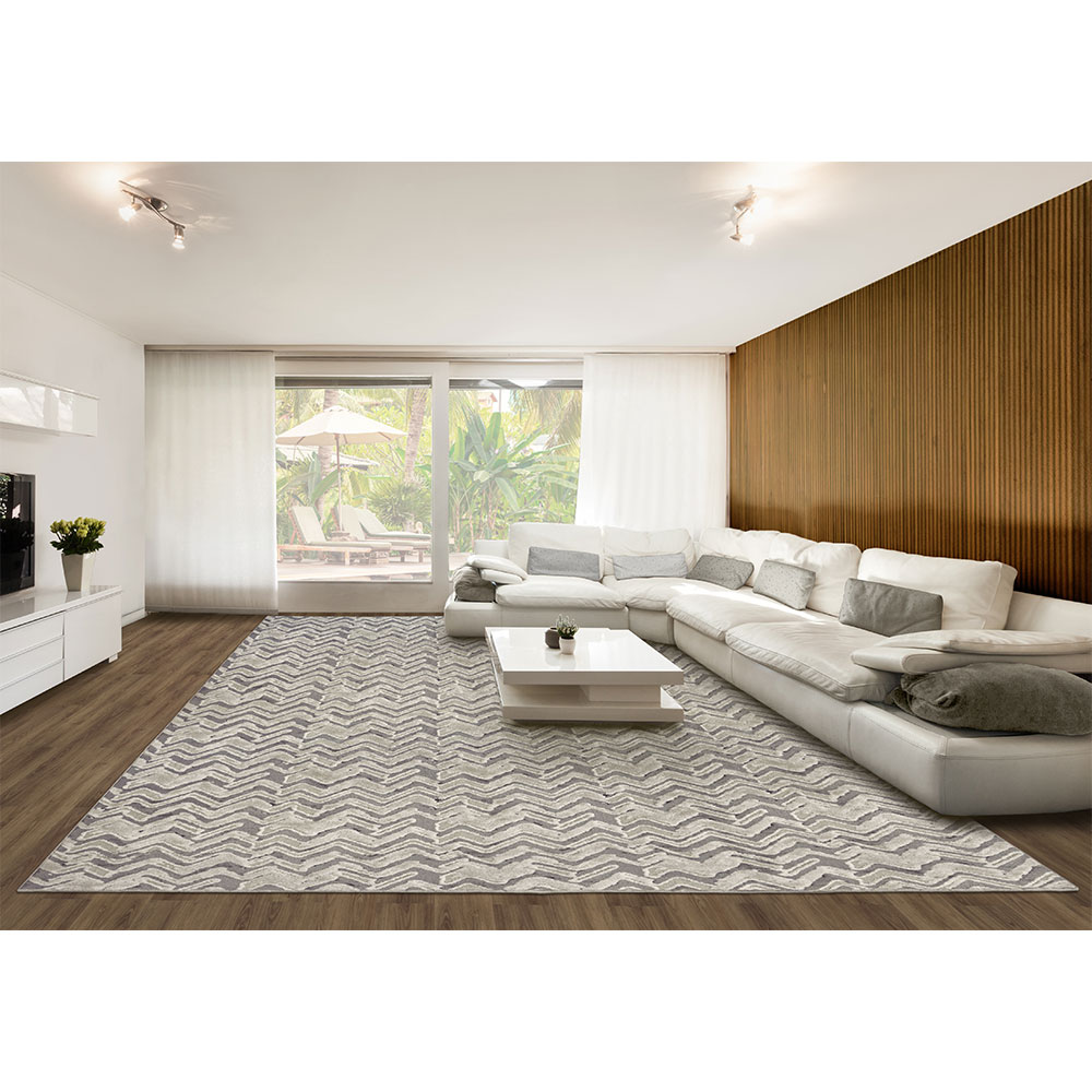 Tapete Glamour Retangular Bouclé (300x400) Cinza