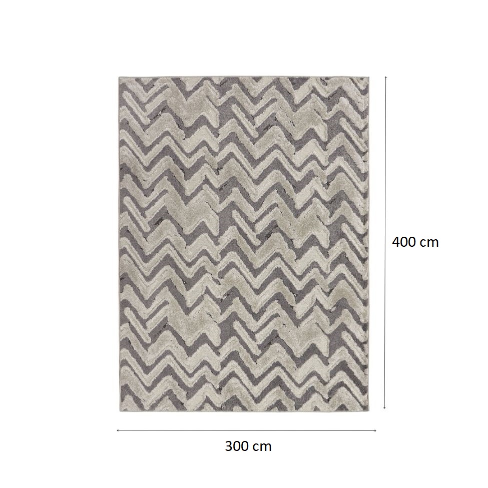 Tapete Glamour Retangular Bouclé (300x400) Cinza
