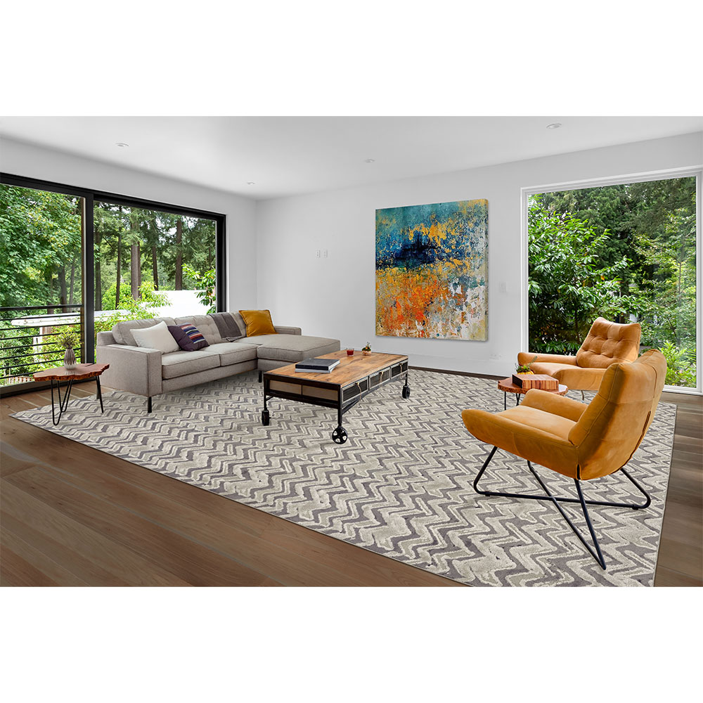 Tapete Glamour Retangular Bouclé (400x600) Cinza