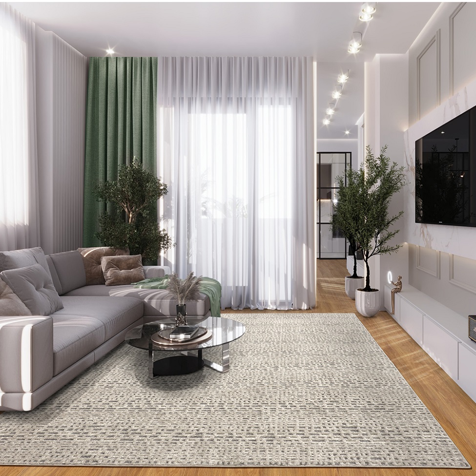 Tapete Glamour Versátil Retangular Bouclé (200x250) Cinza