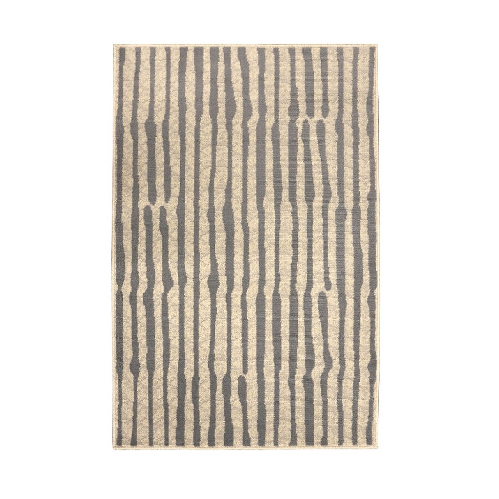 Tapete Herat Alameda Retangular Veludo (100x150) Bege e Cinza