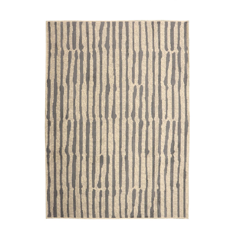 Tapete Herat Alameda Retangular Veludo (150x200) Bege e Cinza