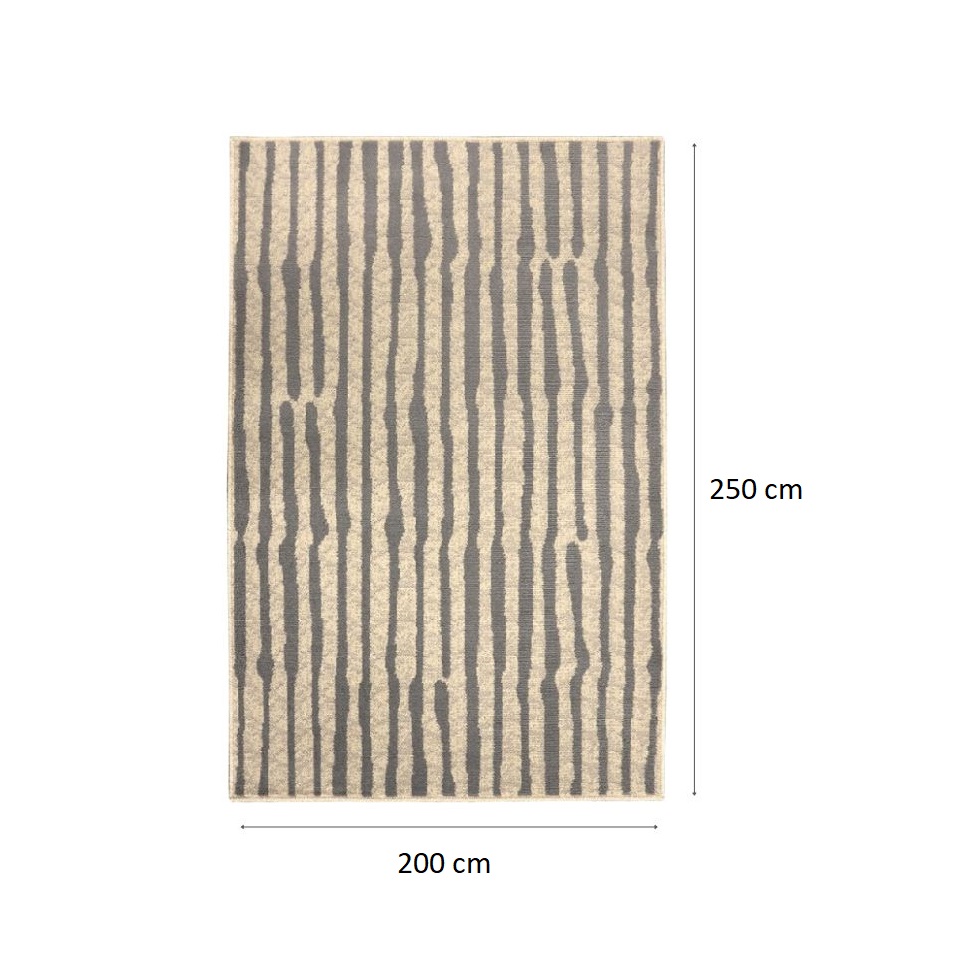 Tapete Herat Alameda Retangular Veludo (200x250) Bege e Cinza