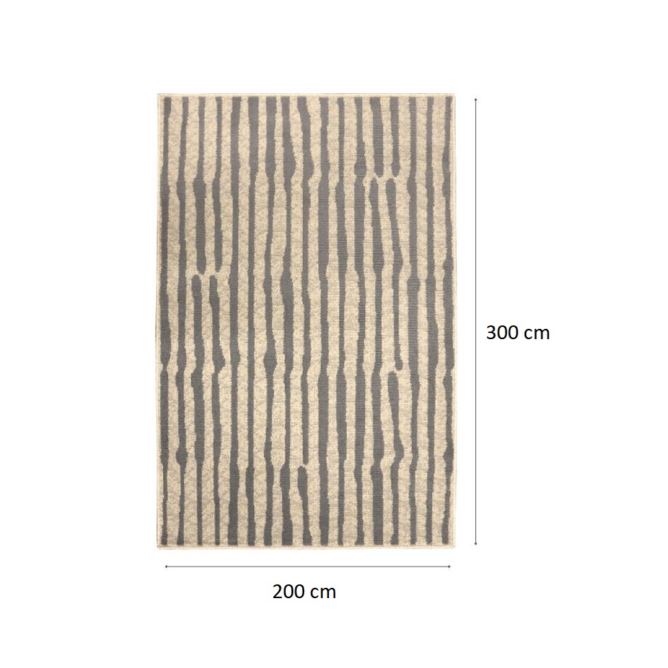 Tapete Herat Alameda Retangular Veludo (200x300) Bege e Cinza