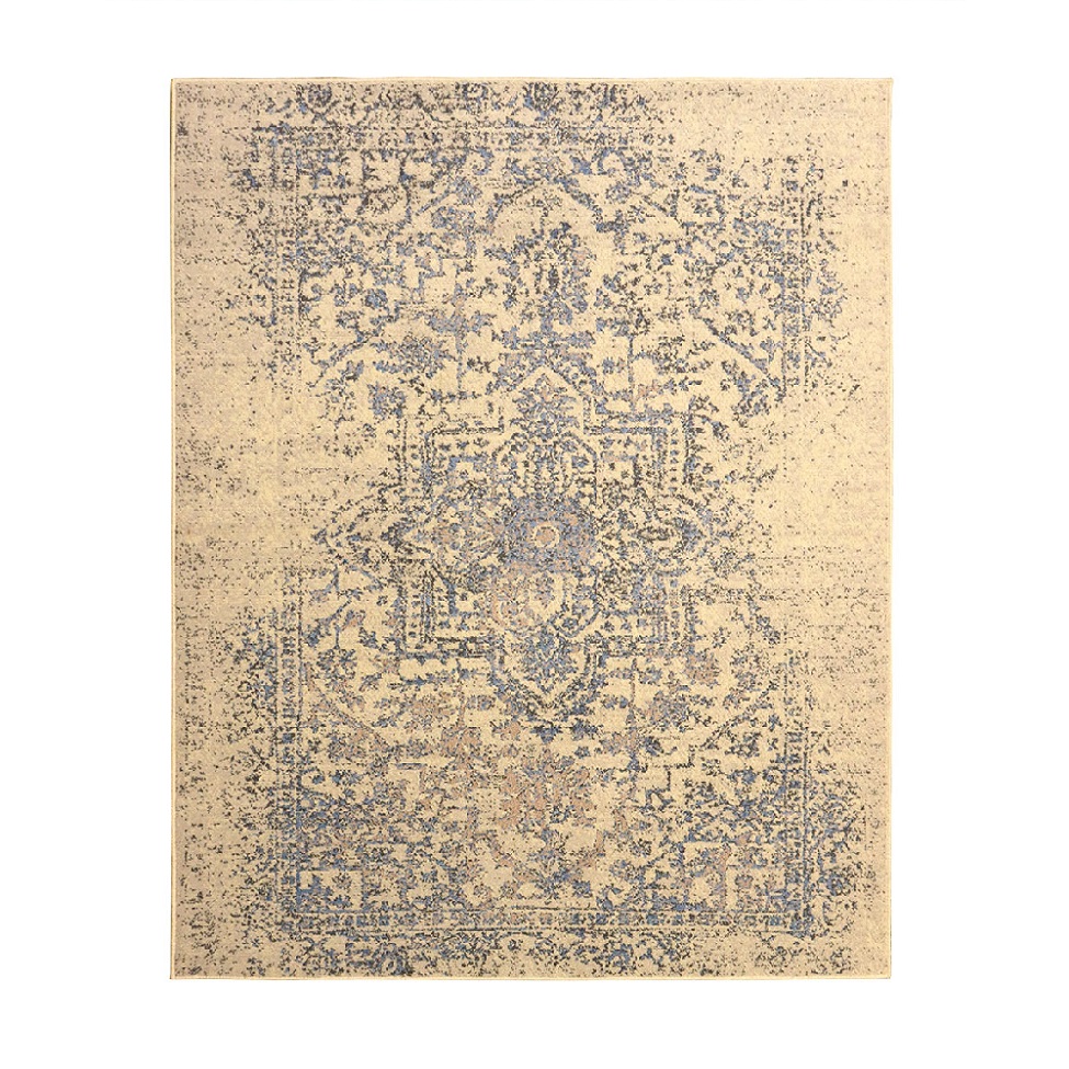 Tapete Herat Dama Retangular Veludo (200x250) Bege e Cinza