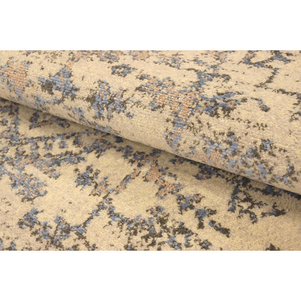 Tapete Herat Dama Retangular Veludo (200x300) Bege e Cinza