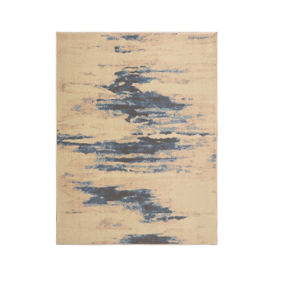 Tapete Herat Horizonte Retangular Veludo (150x200) Bege e Cinza