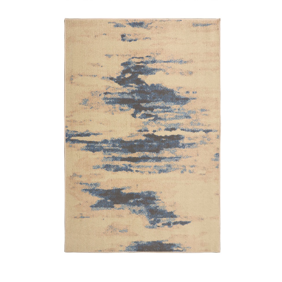 Tapete Herat Horizonte Retangular Veludo (200x300) Bege e Cinza