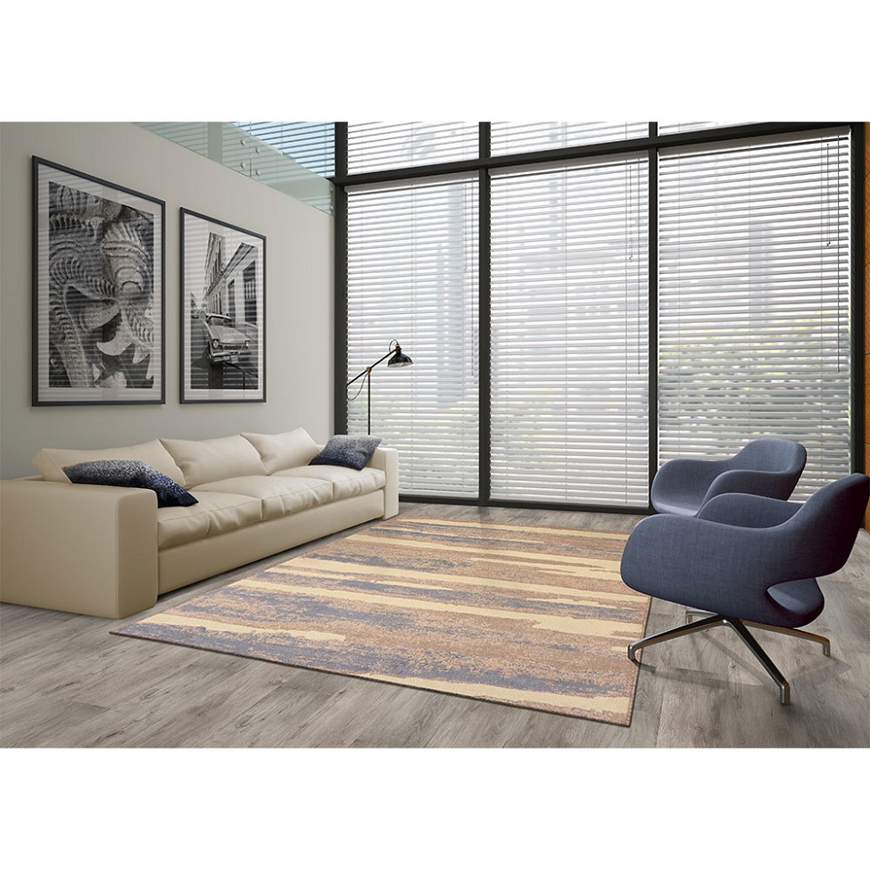 Tapete Herat Litoral Retangular Veludo (200x250) Bege e Cinza