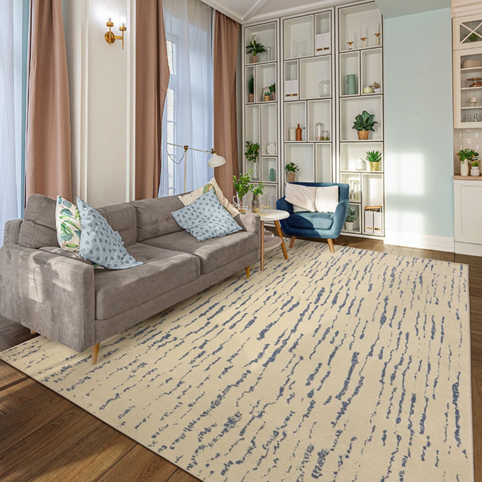 Tapete Herat New Retangular Roselan (200x300) Bege e Azul