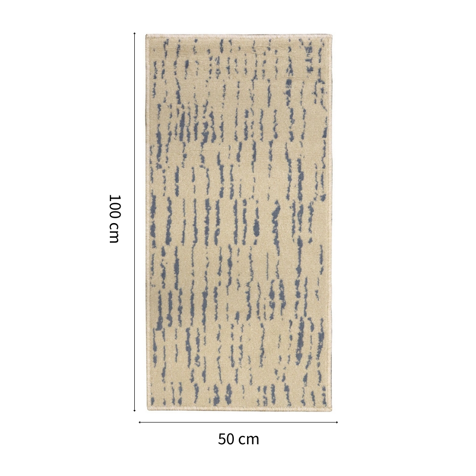 Tapete Herat New Retangular Roselan (50x100) Bege e Azul