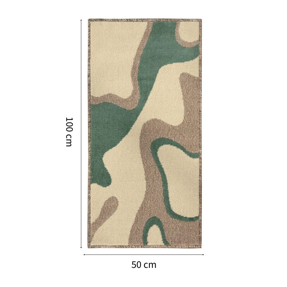Tapete Herat New Retangular Roselan (50x100) Bege e Verde