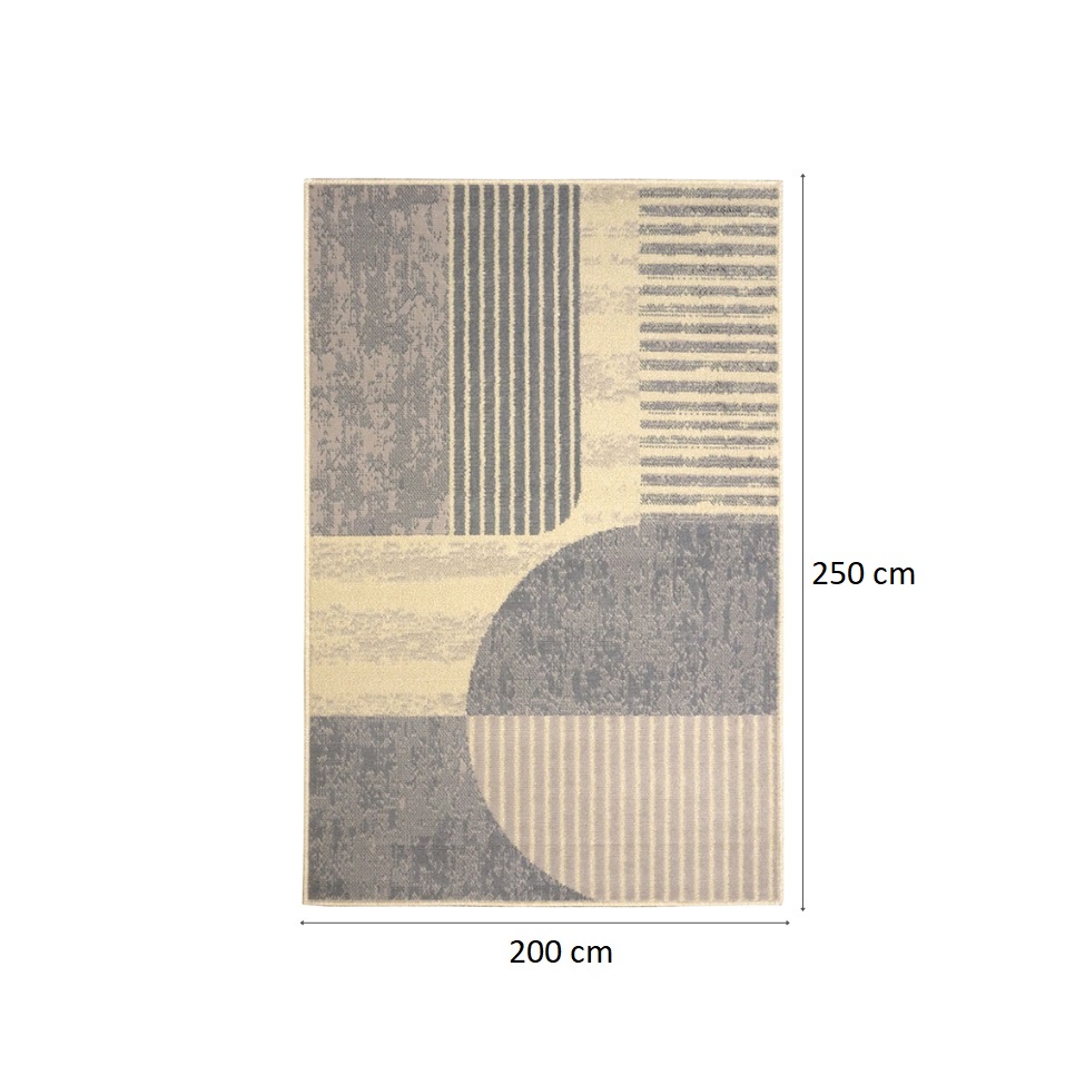 Tapete Labella Livre Retangular Veludo (200x250) Cinza e Bege