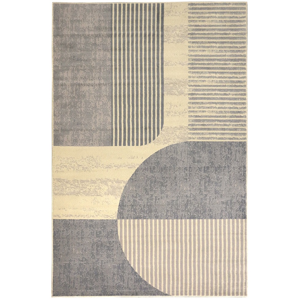 Tapete Labella Livre Retangular Veludo (200x300) Cinza e Bege