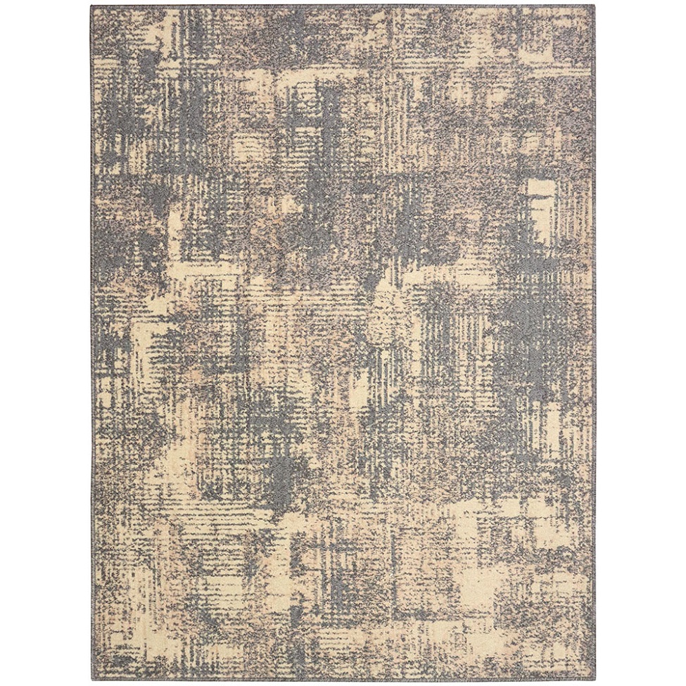 Tapete Labella Patina Retangular Veludo (150x200) Cinza e Bege