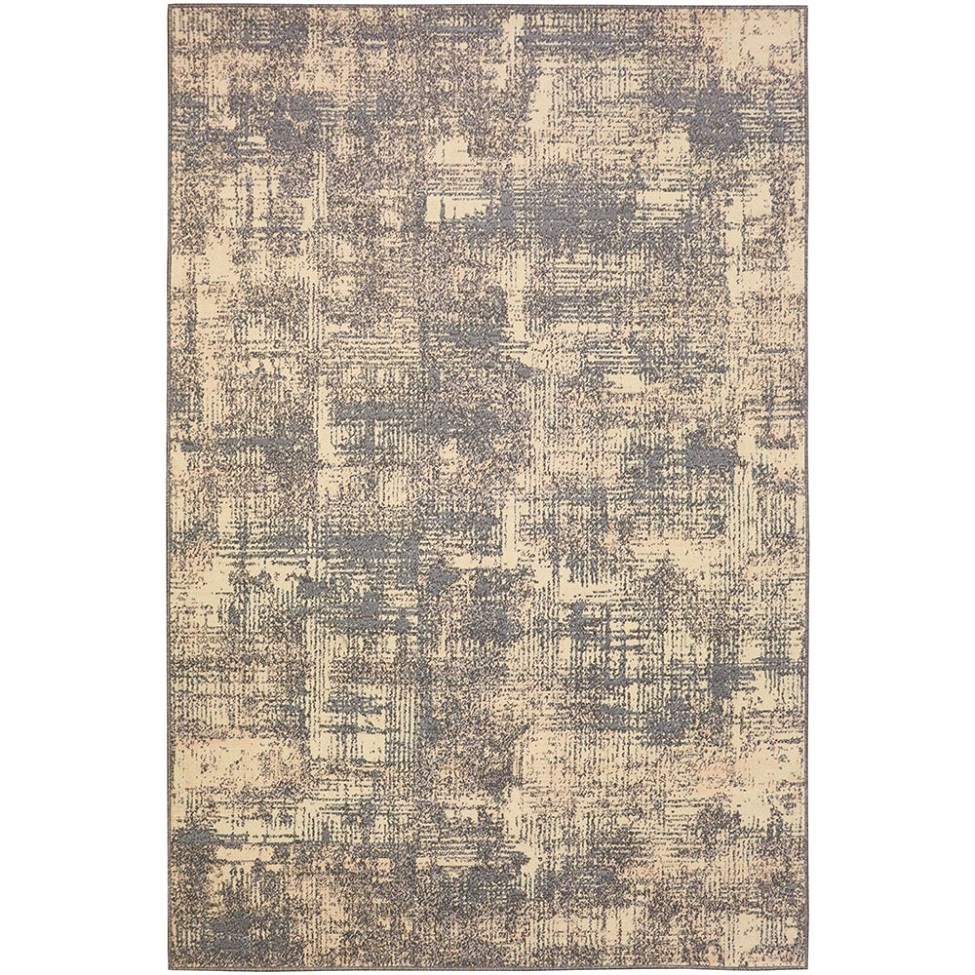 Tapete Labella Patina Retangular Veludo (200x300) Cinza e Bege