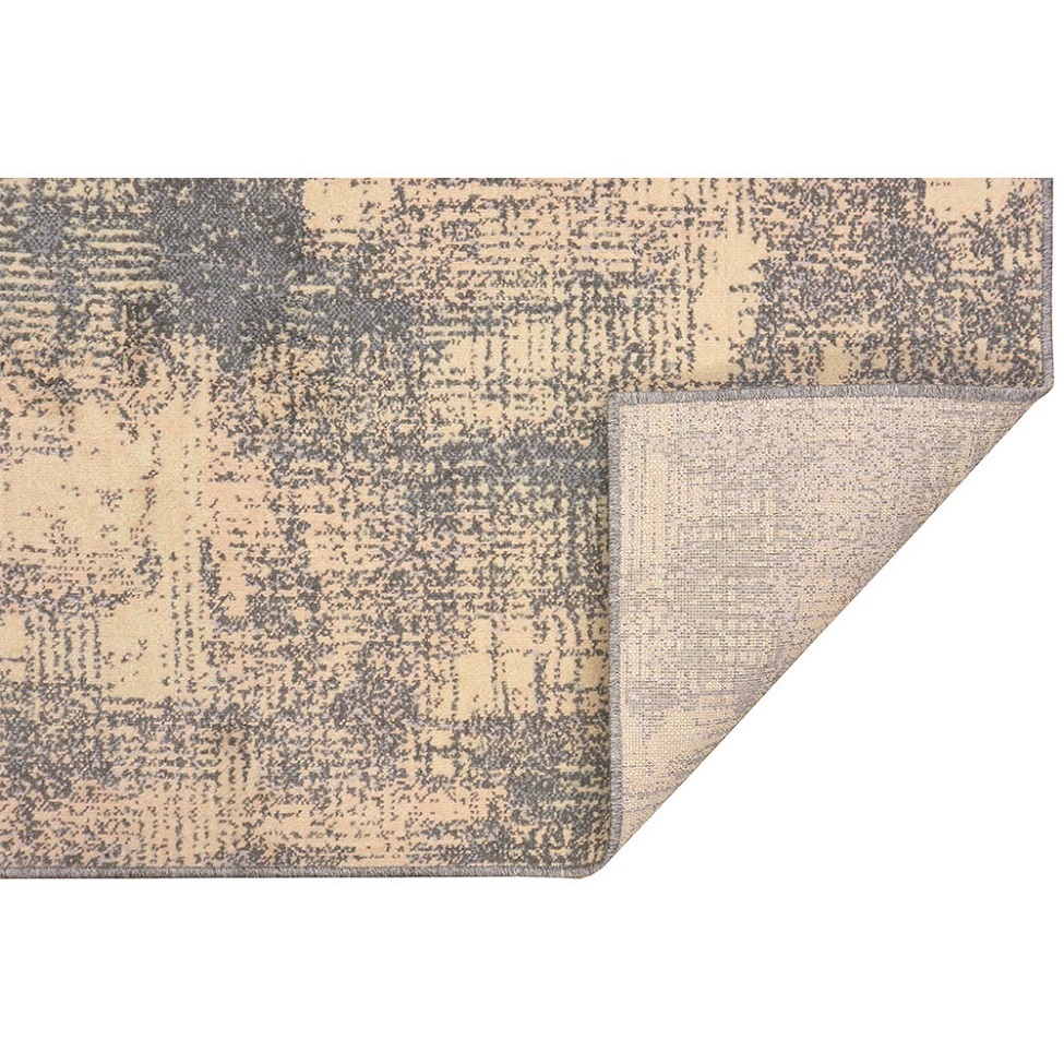 Tapete Labella Patina Retangular Veludo (50x100) Cinza e Bege