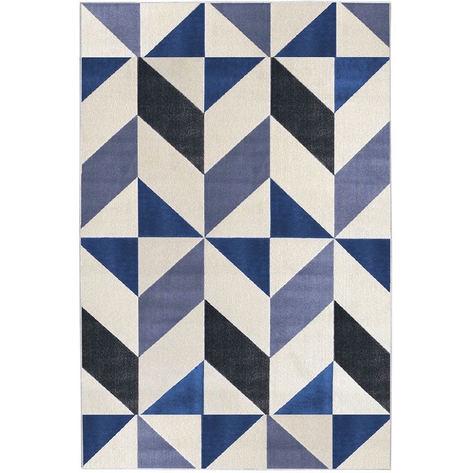 Tapete Lyre Retangular Polipropileno (100x150) Azul