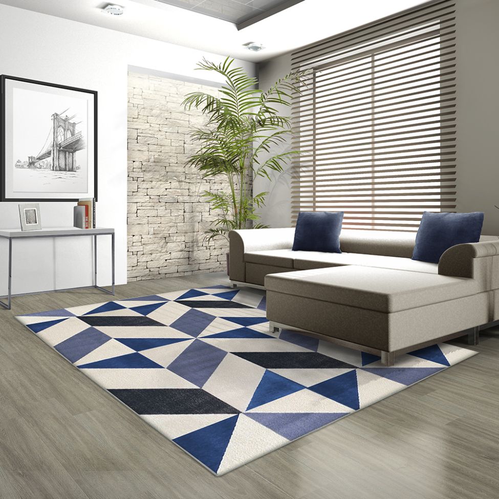Tapete Lyre Retangular Polipropileno (150x200) Azul