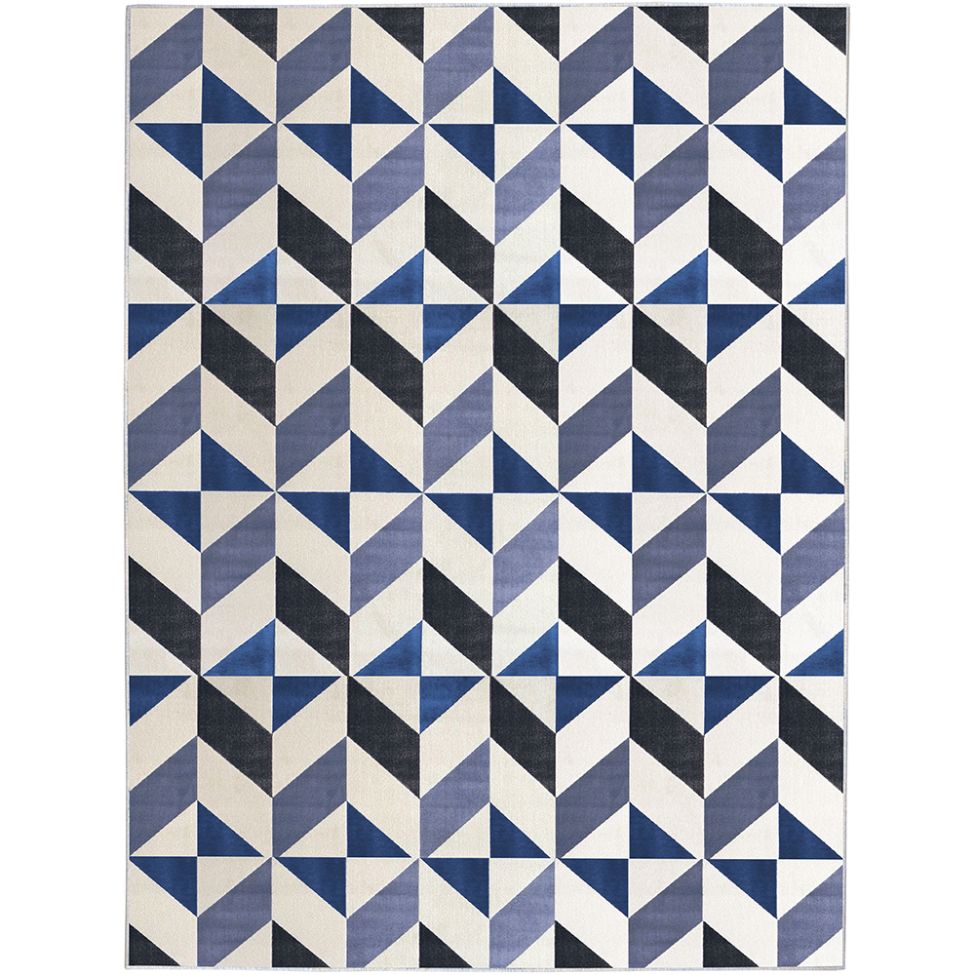 Tapete Lyre Retangular Polipropileno (300x400) Azul