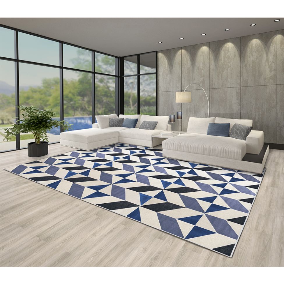 Tapete Lyre Retangular Polipropileno (300x400) Azul