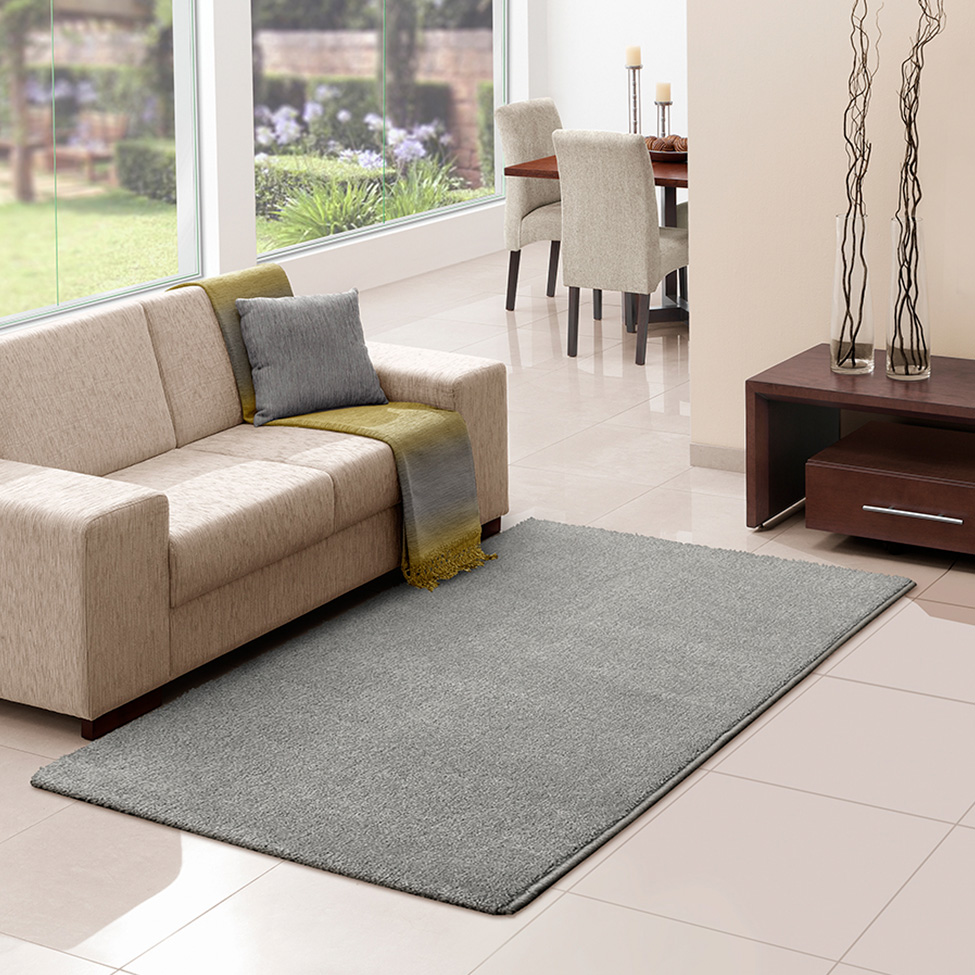 Tapete Mira Retangular Polipropileno (100x150) Chumbo