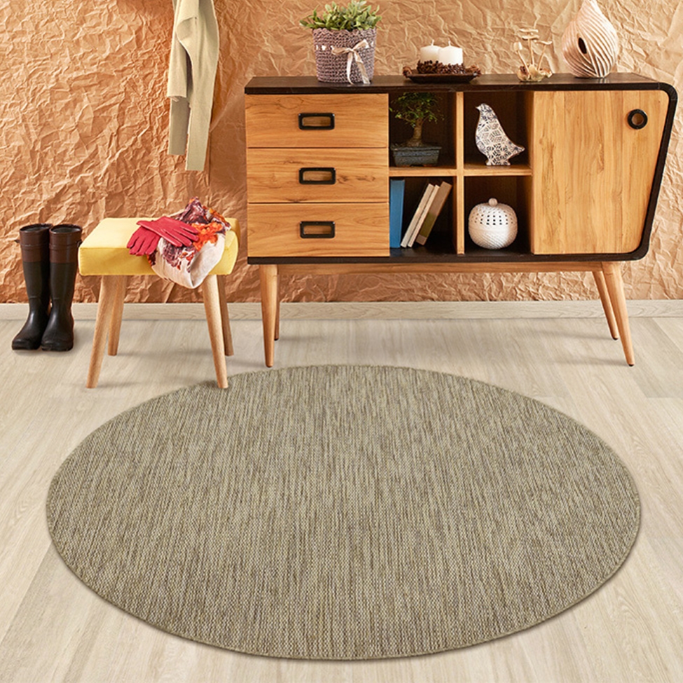 Tapete New Bouclé Redondo Roselan (140x140) Palha
