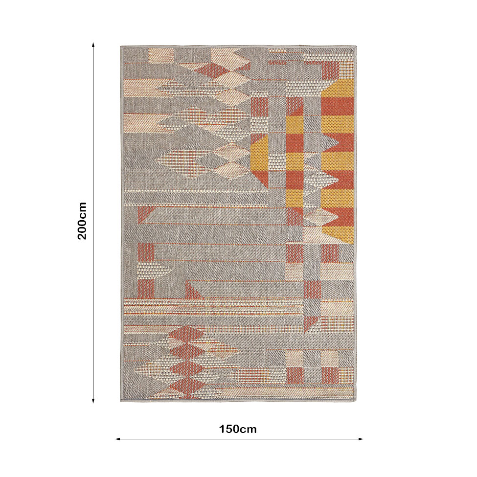 Tapete New Colors Mosaic Retangular (150x200cm) Cinza e Amarelo