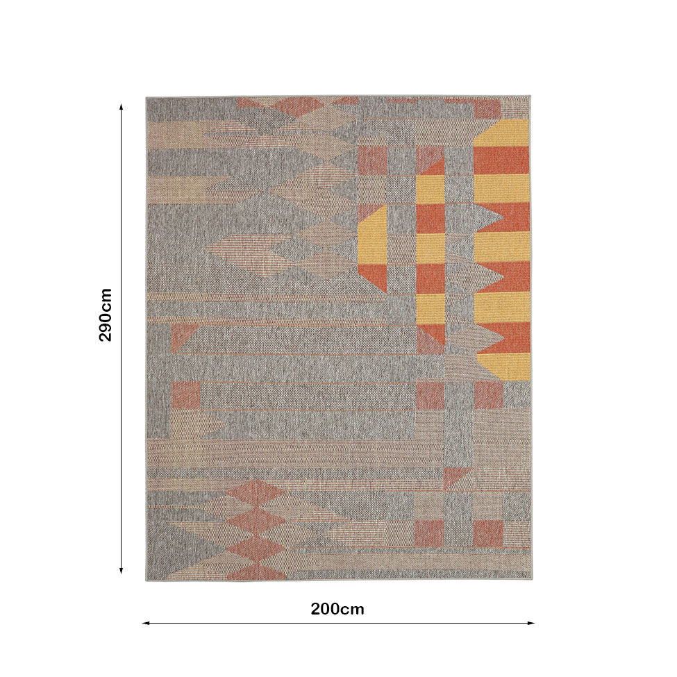 Tapete New Colors Mosaic Retangular (200x290cm) Cinza e Amarelo