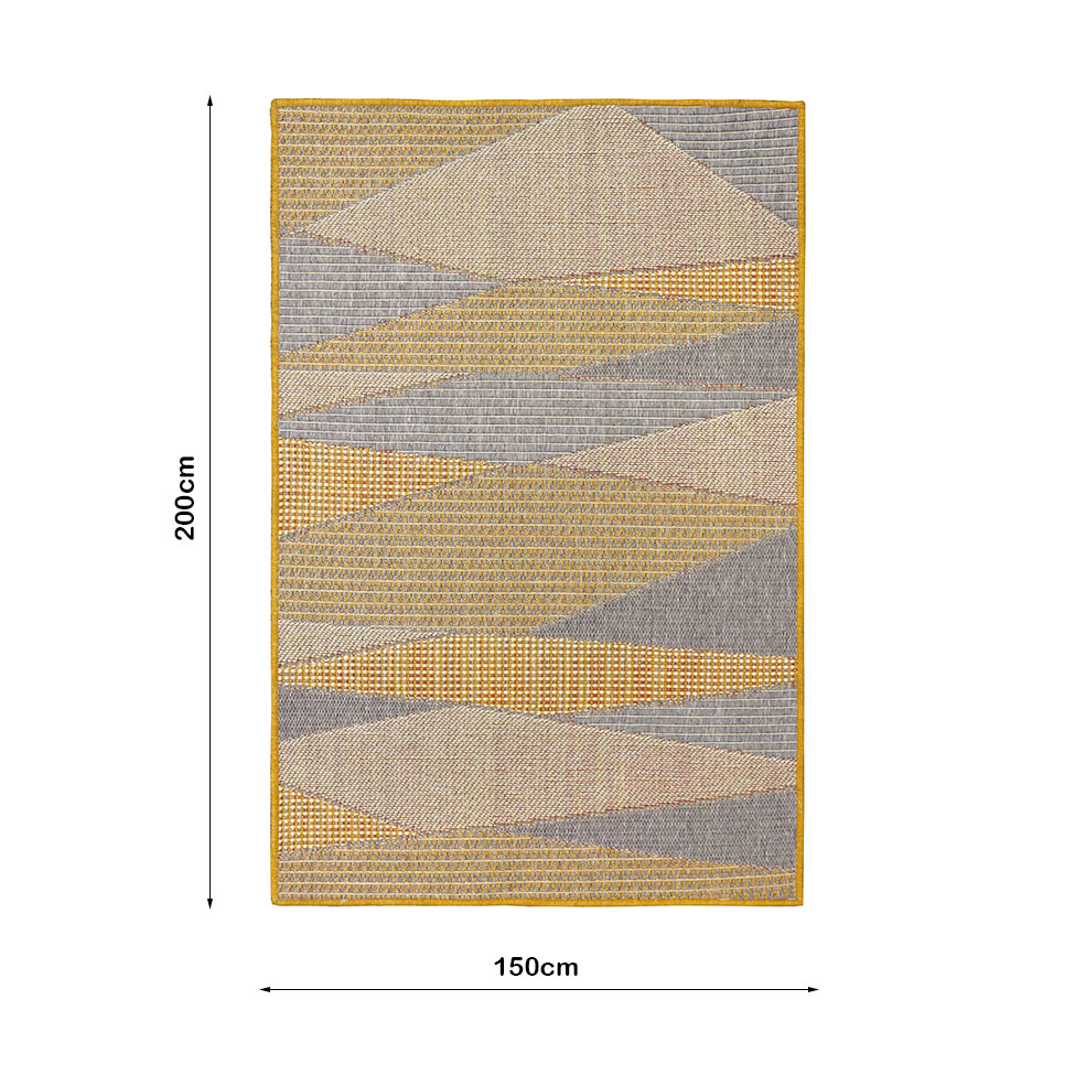 Tapete New Colors Mystic Retangular (150x200cm) Cinza Claro e Amarelo